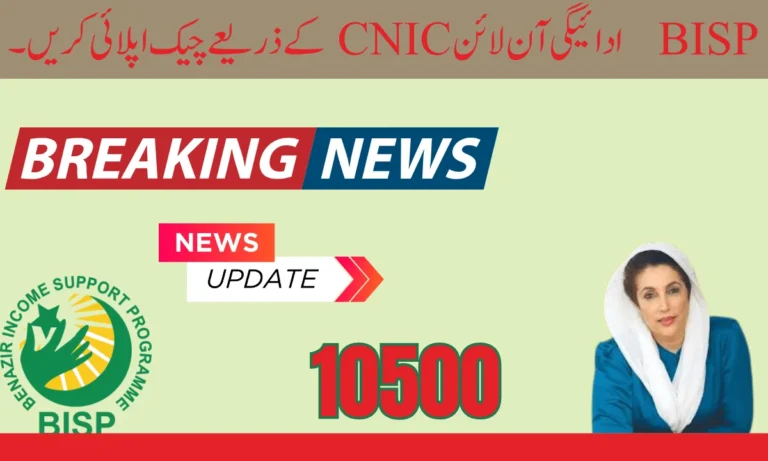 آن لائن BISP 10500 جس میں غریب لوگوں کو مالی امداد کے ساتھ ساتھ وظیفہ بھی دیا جاتا ہے، یاد رکھیں کہ اس رقم کو نکالنے پر کوئی کٹوتی نہیں ہے۔