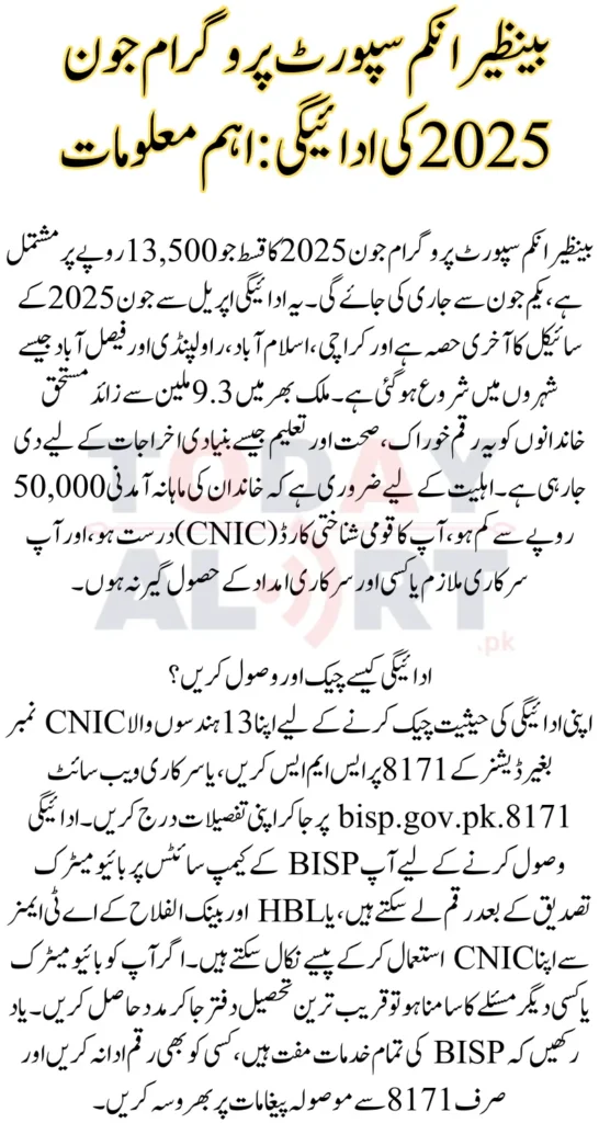 BISP 8171 June 2025 Payment Update, Eligibility Check Online
