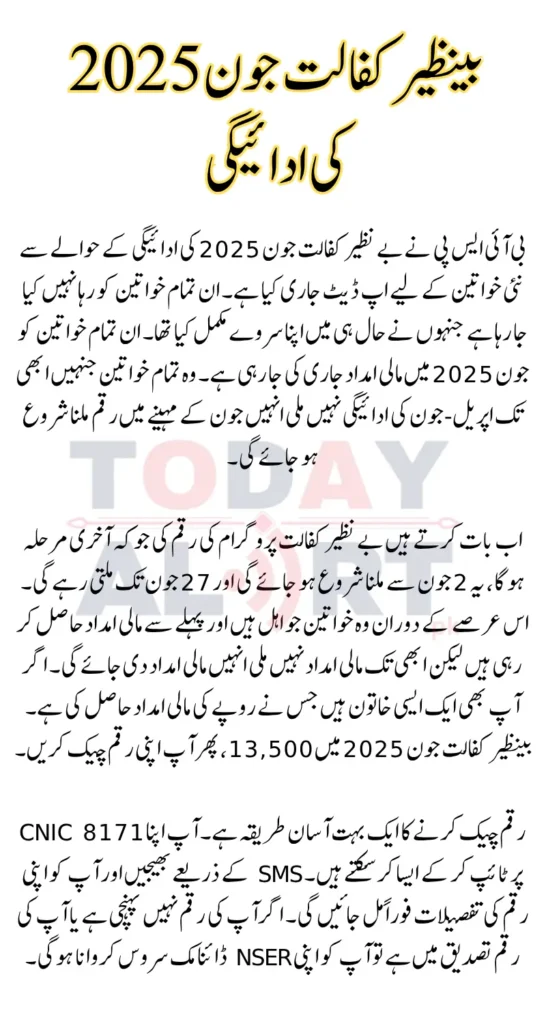 Benazir Kafalat June 2025 Payment Update For New Beneficiaries