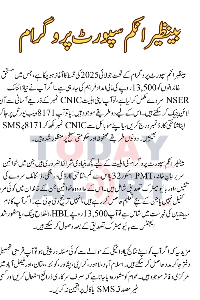 BISP 8171 Result Check Online by CNIC For July 2025